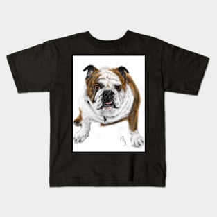 Stubborn Affectionate Bulldog Pup Kids T-Shirt